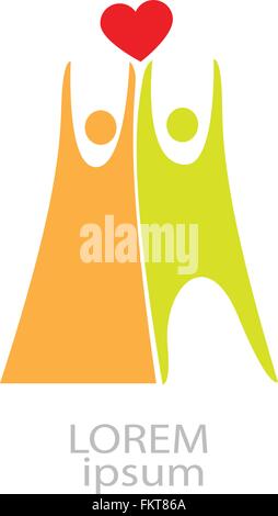 Liebende Paar Symbol Stock Vektor