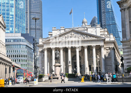 Die Royal Exchange, Threadneedle Street, City of London, UK Stockfoto