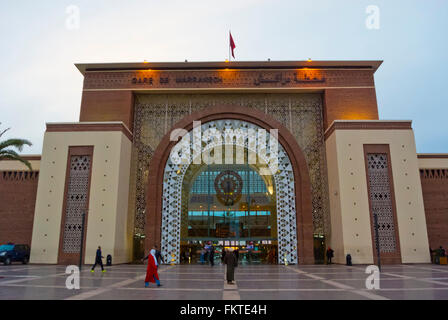 Gare de Marrakech, Bahnhof, Gueliz, Ville Nouvelle, Marrakesch, Marokko, Nordafrika Stockfoto