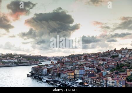 Cais da Ribeira, Porto, Portugal Stockfoto