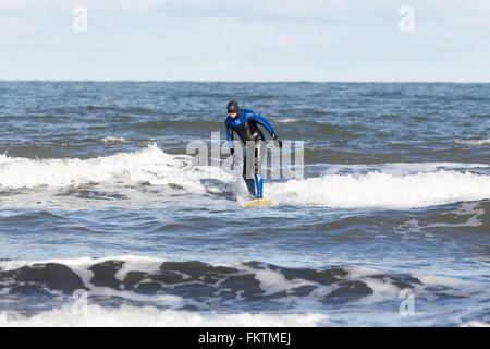 Saltburn, einem Badeort in North Yorkshire, England, UK an einem sonnigen Tag von März 2016 Stockfoto