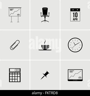 Schwarz / weiß Set von icons Stock Vektor