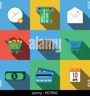 Satz von Symbolen in einem flachen Stil Stock Vektor