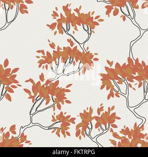 Nahtlose Vektormuster von Ästen mit Blätter Stock Vektor
