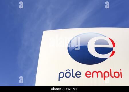 Pole Emploi Zeichen in Frankreich Stockfoto