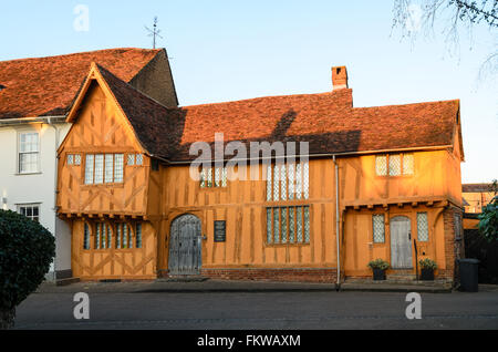 Im 14. Jahrhundert wenig Hall in Lavenham, Suffolk, England, Vereinigtes Königreich. Stockfoto