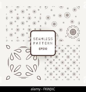 Satz von floral seamless pattern Stock Vektor