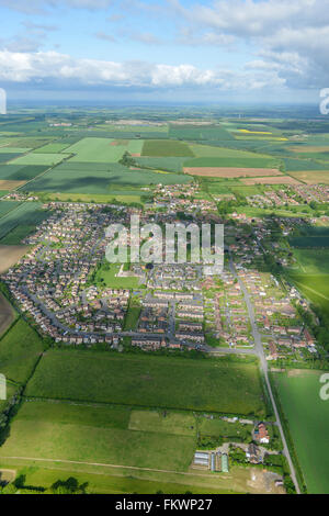 Eine Luftaufnahme von North Lincolnshire Dorf von Hibaldstow Stockfoto