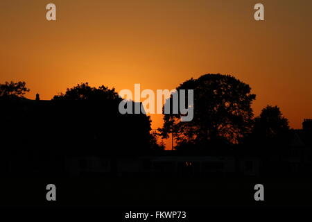 Traumhaften Sonnenuntergang über Chalkwell park Stockfoto
