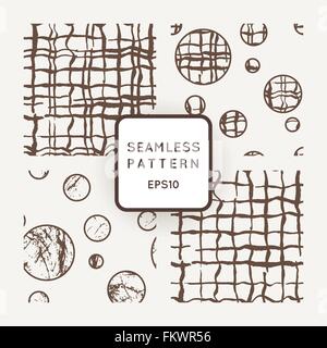 Satz von Vektor nahtlose Muster von Hand gezeichneten Linien Stock Vektor