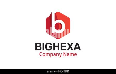 Großes Hexagon Rot b Buchstabe Logo Symbol Vektor Design Illustration Stock Vektor