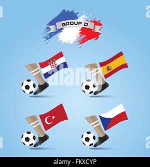 Frankreich 2016 Soccer Championship Finale Turnier Gruppe D Stock Vektor