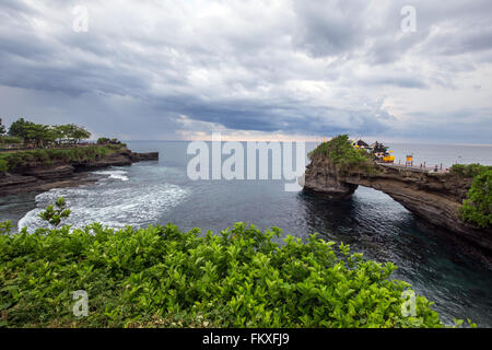 Tanah Lot Tempel in Bali Indonesien Stockfoto