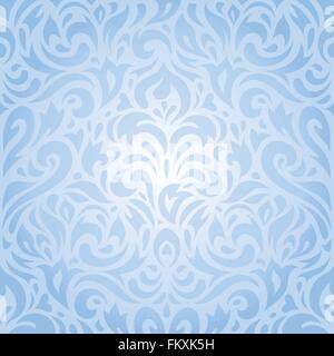 Blumenmuster blau nahtlose Hintergrund Wallpaper design Stock Vektor