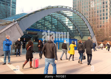 Canary Wharf Station außen, Canary Wharf, London UK Stockfoto