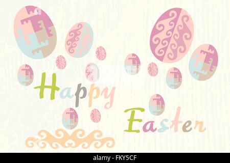 Osterkarte in Eiern und text Stock Vektor