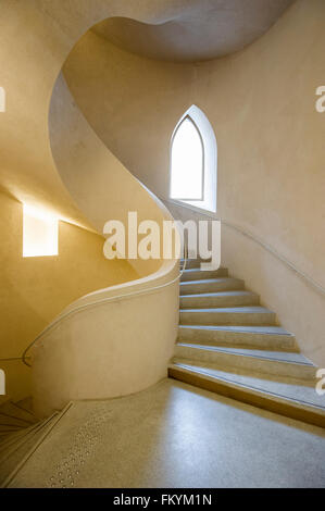 Spiralförmige Treppe, Museum Unterlinden, Rue d'Unterlinden, Colmar, Elsass, Frankreich Stockfoto