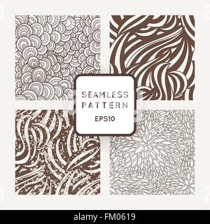 Reihe von geometrischen und floralen Musterdesigns Vektor Stock Vektor