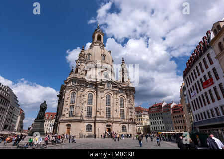 Neumarkt mit Dresden Frauenkirche, Dresden, Sachsen, Deutschland Stockfoto