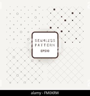 Satz von Vektor nahtlose Mesh-Muster, Raster aus Punkten Stock Vektor
