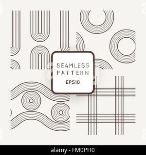 Satz von Vektor Musterdesigns gestreiften geometrischer Formen Stock Vektor