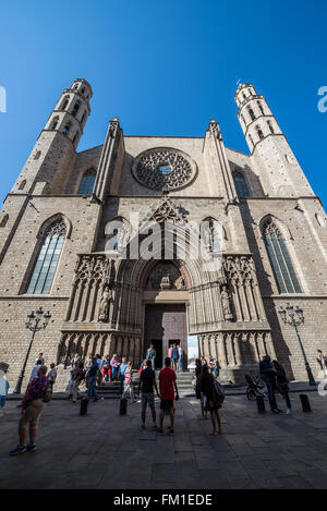 Santa Maria del Kirche Mar in Sant Pere, Santa Caterina ich la Ribera Viertel Ciutat Vella Bezirk in Barcelona, Spanien Stockfoto