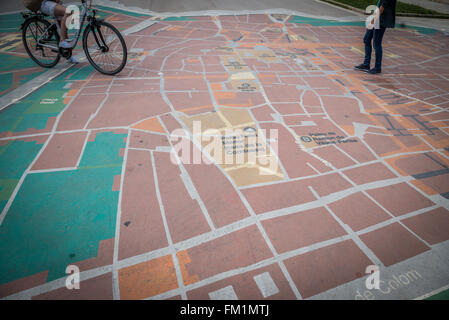 Karte von gotischen Viertel am Passeig de Lluís Companys in Sant Pere, Santa Caterina la Ribera, Ciutat Vella, Barcelona, Spanien Stockfoto