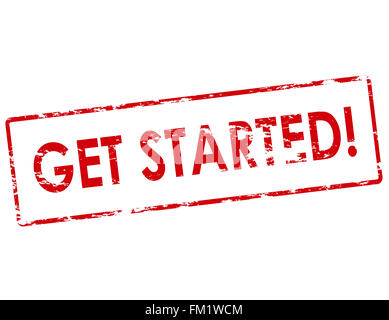 Stempel mit Text innen loslegen, Vektor-illustration Stockfoto