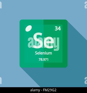 Chemisches Element Selen flach Stock Vektor