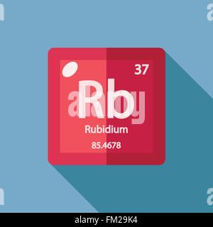 Chemisches Element Rubidium flach Stock Vektor