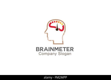 Brain Meter Logo Vektor Symbol Design Illustration Stock Vektor