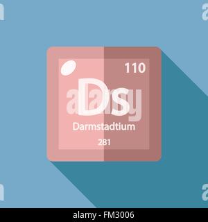 Chemisches Element Darmstadtium Wohnung Stock Vektor