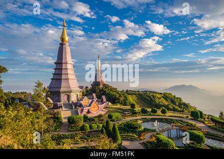 Sonnenuntergang am Doi Inthanon, Chiang Mai, Thailand Stockfoto