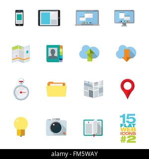 Flaches Design Web Icons set Stock Vektor