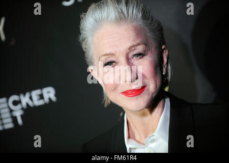 New York City. 9. März 2016. Helen Mirren besucht die "Eye In The Sky" NewYork-Premiere am AMC Loews Lincoln Square 13 Theater auf 9. März 2016 in New York City. © Dpa/Alamy Live-Nachrichten Stockfoto