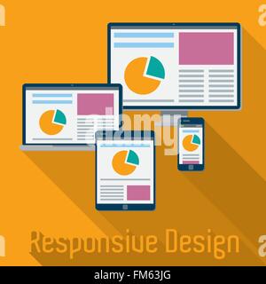 Responsive Web Design-Elemente-Darstellung Stock Vektor