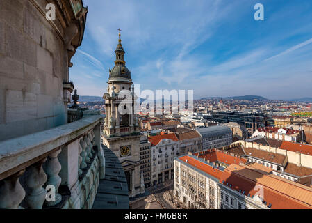 Budapest-Blick von St. Stephen´s Kirche Kuppel Stockfoto