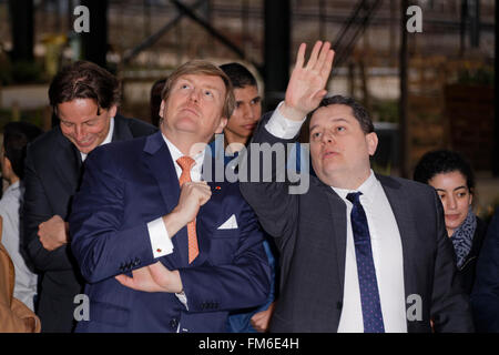 König Willem-Alexander der Niederlande an der Halle Pajol in Paris Stockfoto