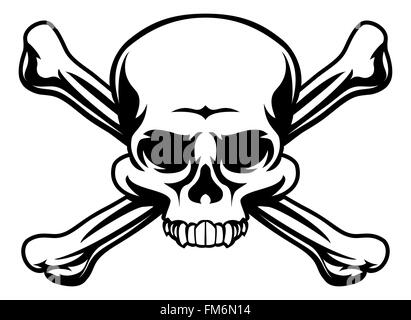 Ein Totenkopf-Symbol Abbildung wie ein Piraten Piratenflagge Zeichen Stockfoto
