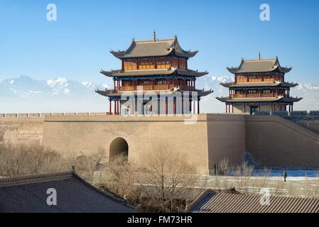 China, Provinz Gansu, Jiayuguan Festung am Westende der Great Wall Of China Listd als Weltkulturerbe der UNESCO Stockfoto