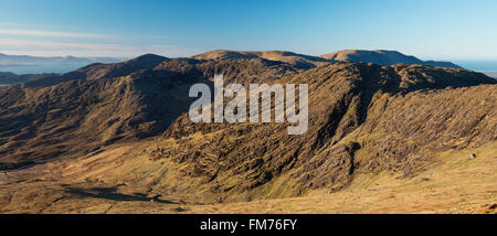 Coomcallee Berg von Knocknagantee, Iveragh-Halbinsel, County Kerry, Irland. Stockfoto