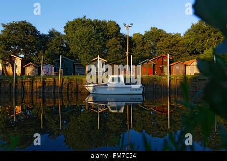 Frankreich, Gironde, Bassin d ' Arcachon, Biganos, Hafen Stockfoto