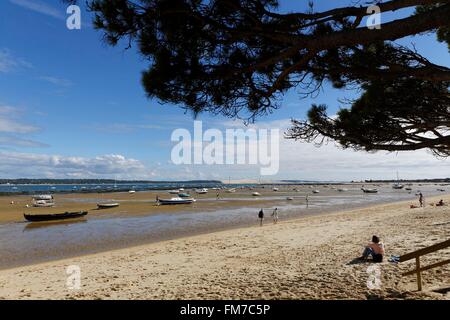 Frankreich, Gironde, Bassin d ' Arcachon, Cap Ferret, Strand bei Ebbe Stockfoto