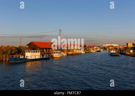 Frankreich, Gironde, Bassin d ' Arcachon, Gujan Mestras Auster port Stockfoto