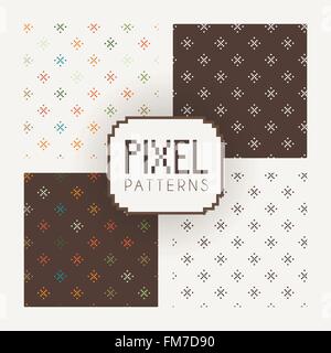 Satz von Vektor Musterdesigns Pixel Elemente. Stock Vektor