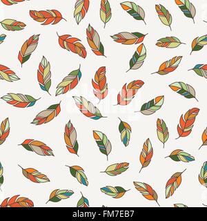 Nahtlose Vektormuster von Federn. Doodle. Zentangle Stock Vektor