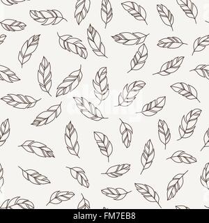 Nahtlose Vektormuster von Federn. Doodle. Zentangle Stock Vektor