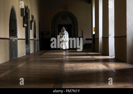 Frankreich, Savoyen, Plancherine, Bauges Bergkette, Zisterzienser Kloster Notre Dame de Tamie, Kreuzgang Stockfoto