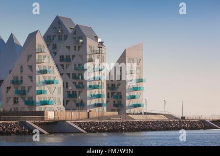 Dänemark, Jütland, Aarhus, neue Waterfront Marina Gehäuse Fläche Stockfoto