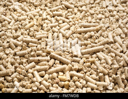 Nahaufnahme Bild von Holzpellets Stockfoto